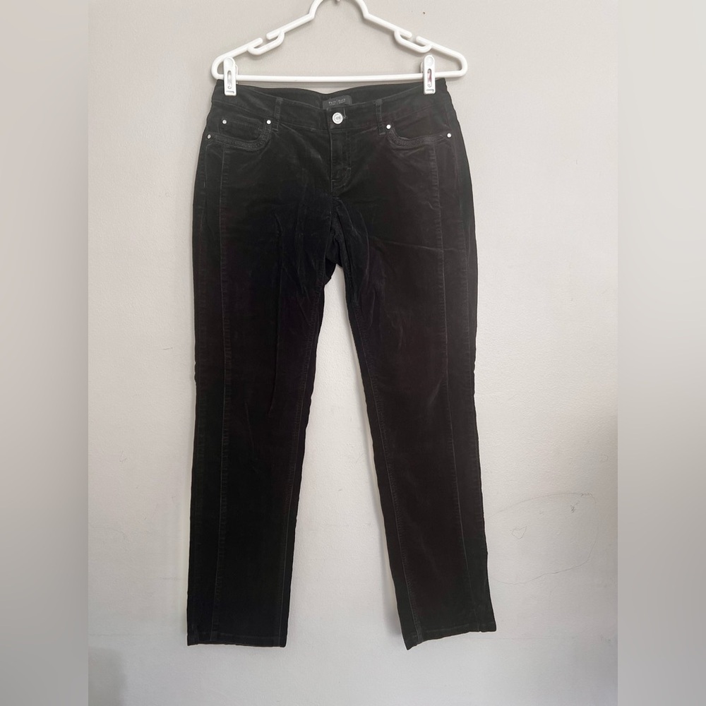White House black market noir slim leg black corduroy pants size 4R - Picture 2 of 6